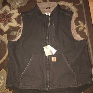 Sandstone Sherpa-Lined Mock Neck Carhartt Vest XL